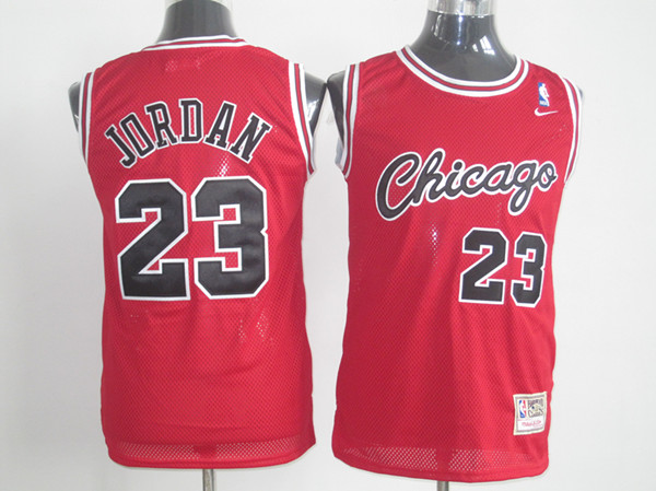 NBA Mitchell Ness Chicago Bulls 23 Michael Jordan Hardwood Classics Authentic Road Red Jersey